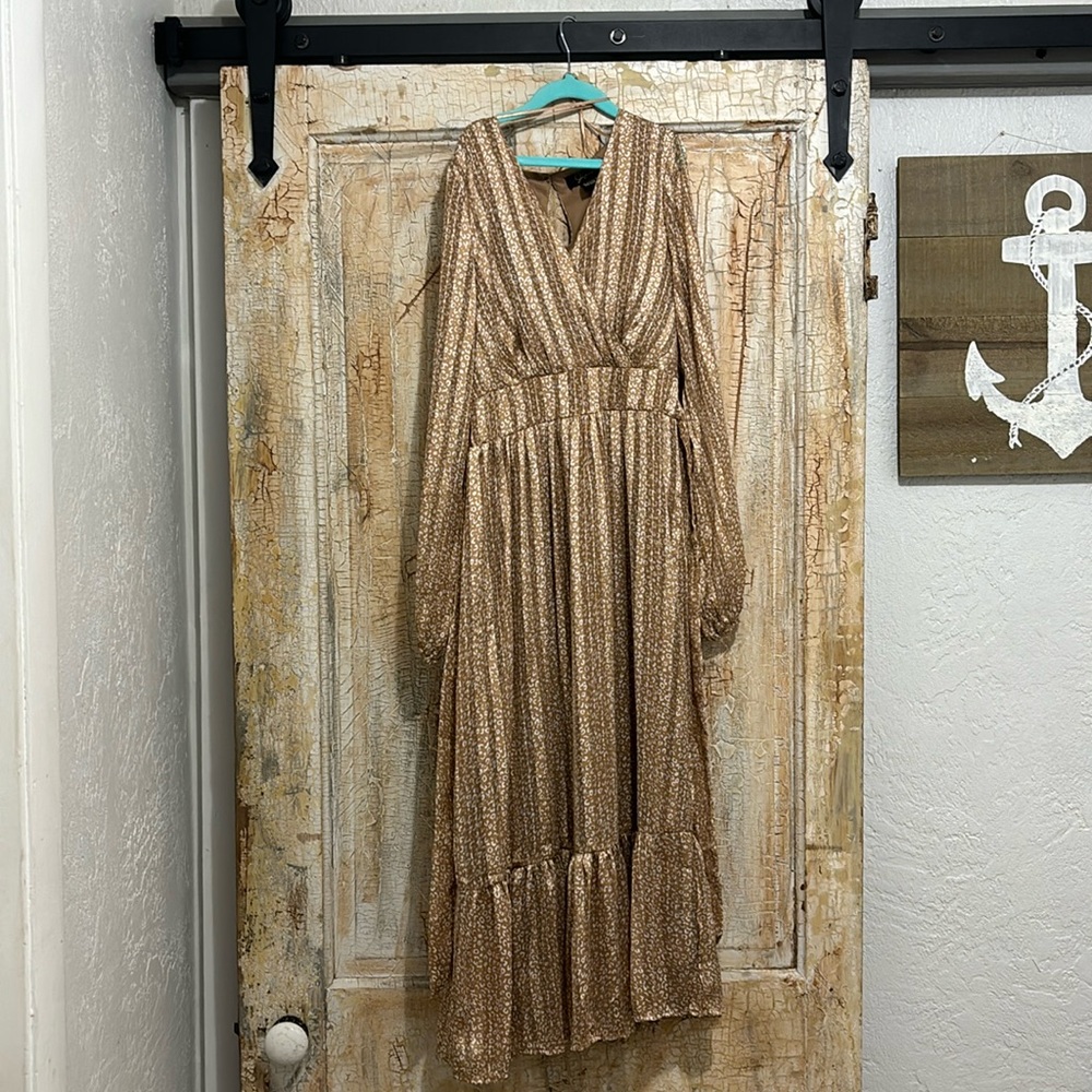 Gold and white long dress!